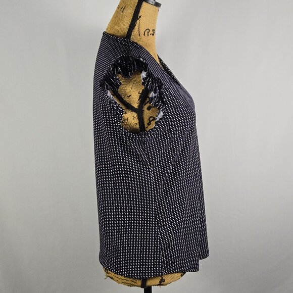 Adrianna Papell Polka Dot V‑Neck Top Women’s S Romantic Feminine Preppy Office - Picture 4 of 10